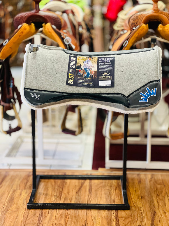 Best Ever Pads Kush Fleece 1 Inch Felt Saddle Pad with Brown Wear Leathers