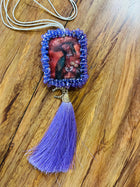 ESCAPULARIO DE LA VIRGEN DE GUADALUPE EN  COLOR MORADO