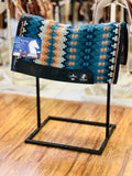 Classic Equine Zone Wool Top Pad 32"x34 NAVY-TANGERINE