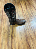 MEN'S BROWN BROWS BOOTS 100% LEATHER WIDE SQUARE TO COWBOY BOOTS