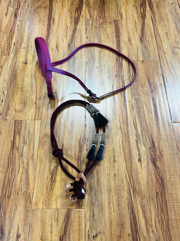 RIENDAS Y BOSAL COLOR MAROON
