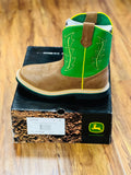 John Deere Youth Boots Tan Green Size 4