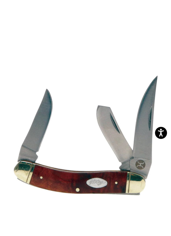 HOOEY  "BURL WOOD SOW BELLY" KNIFE SKU: HK210