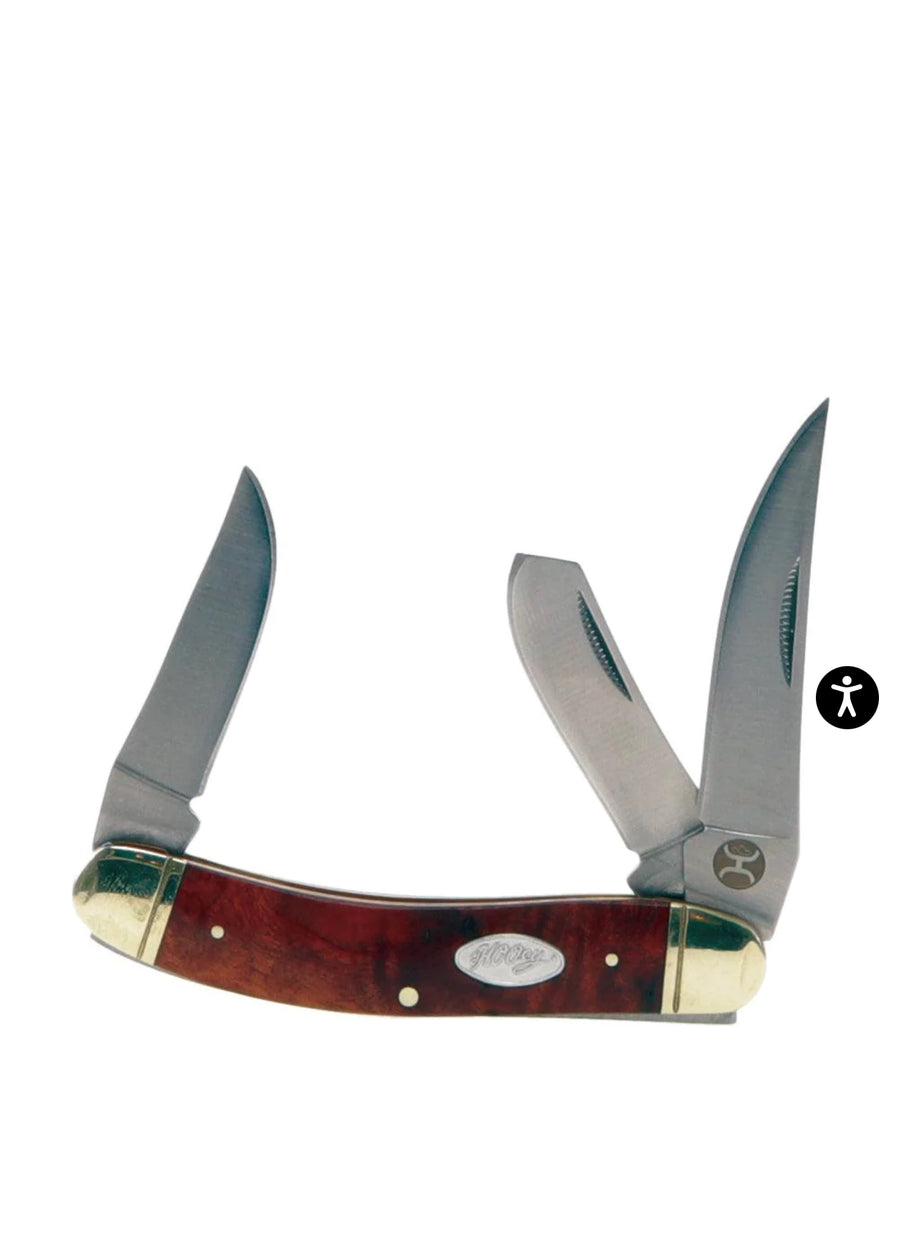 HOOEY  "BURL WOOD SOW BELLY" KNIFE SKU: HK210