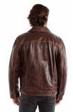 Scully Mens Washed Jean Cognac Leather Jacket 1055