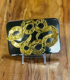HEBILLA CHARRA CON ORO Y SERPIENTE - HerraduraDeOro