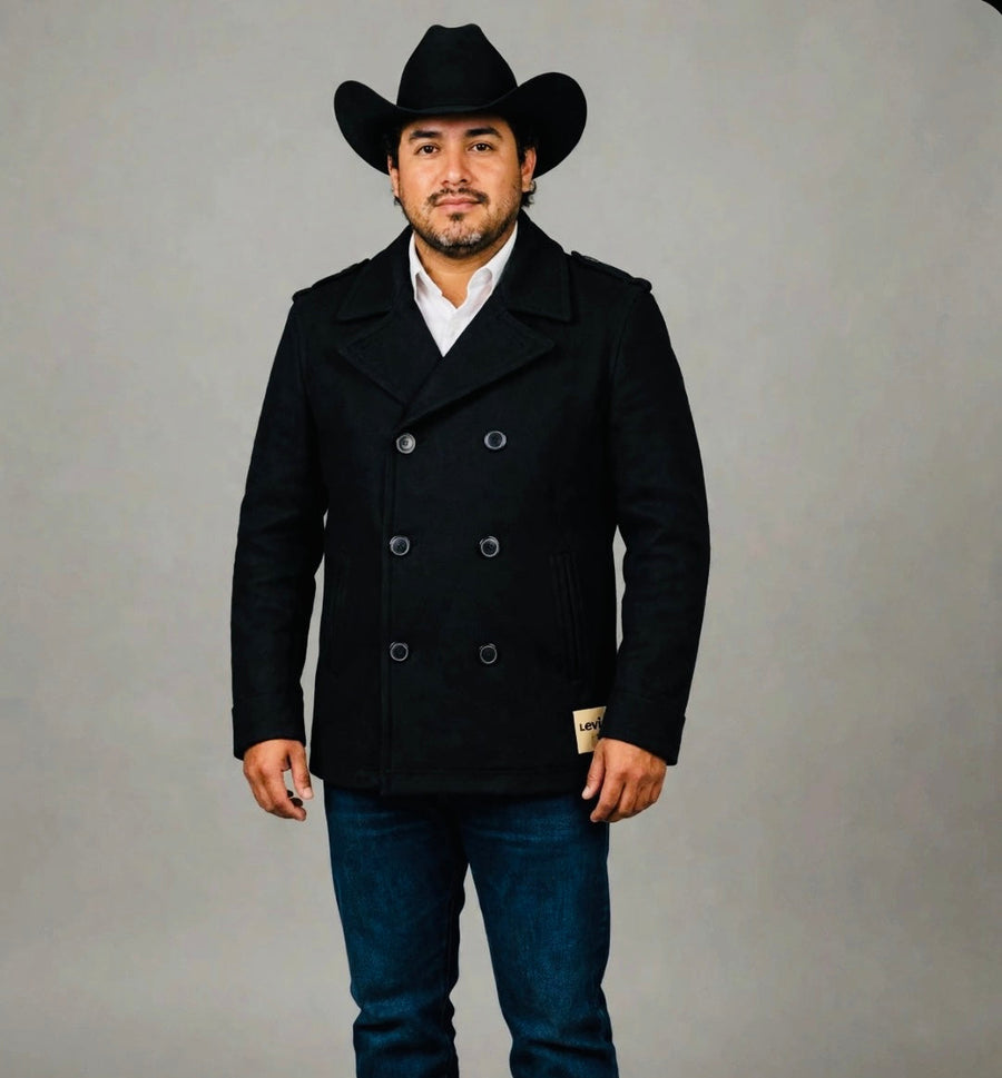 Abrigo Marinero Cruzado Para Humbre. Men's Double-Breasted Pea Coat
