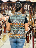 Montana Clothing Co. Women's Colorful Charcoal Aztec Shacket