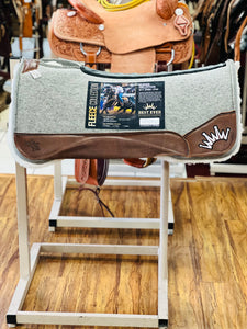 Best Ever Pads Kush Fleece 1 Inch Felt Saddle Pad with Brown Wear Leathers