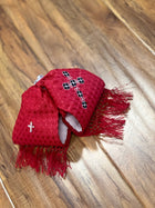 MOŇO CHARRO ROJO  BORDADO EN HILO NEGRO