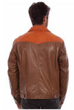 Scully Mens Contrast Leather Jacket Saddle Tan 2018