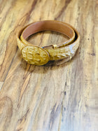 Men's Gold Exotic Caiman Belt