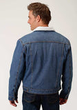 Roper Mens Blue 100% Cotton Denim Sherpa Jacket  03-097-0671-7005 BU