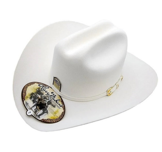 Larry Mahan 6X Fur Felt Cowboy Hat White 7 1/2 - HerraduraDeOro