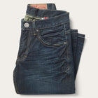 Stetson Mens Blue 100% Cotton Modern Pieced Back Jeans 11-004-1312-4070 BU