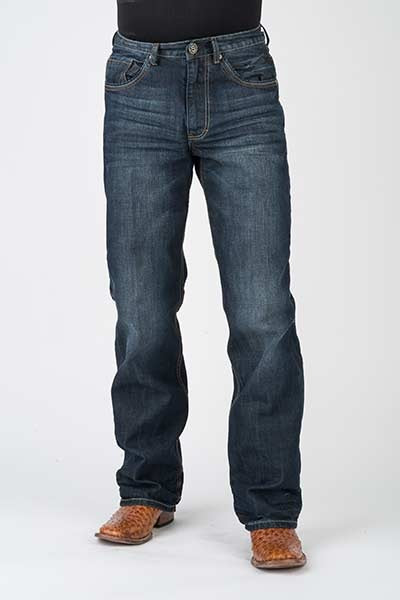Stetson Mens Blue 100% Cotton Modern Pieced Back Jeans 11-004-1312-4070 BU