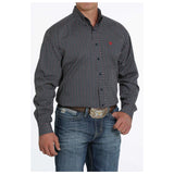 Cinch Men's Navy Grey and Red Print Long Sleeve Western Shirt MTW1105270