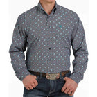 Cinch Men's Navy Geo Printed Long Sleeve Buttondown MTW1105302