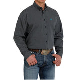 Cinch Men's Navy Geo Print Plain Weave Button Down Shirt MTW1105366