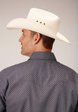 Roper Western Shirt Mens L/S Print Snap Blue 03-001-0225-4021 BU