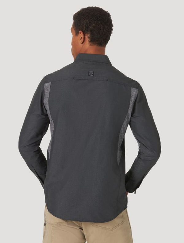 Wrangler ATg by Wrangler Men's Mix Material Shirt  Black 10NSB89BK