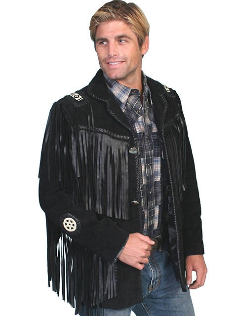 Scully Men's Hand Laced Bead Trim Coat 758