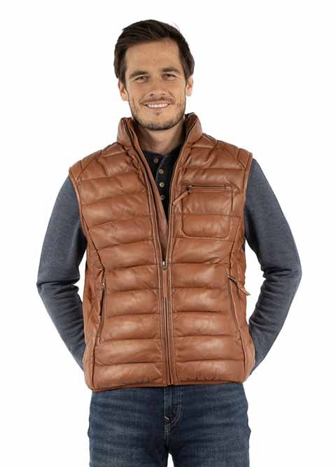 Scully Men's Ribbed Leather Vest 619