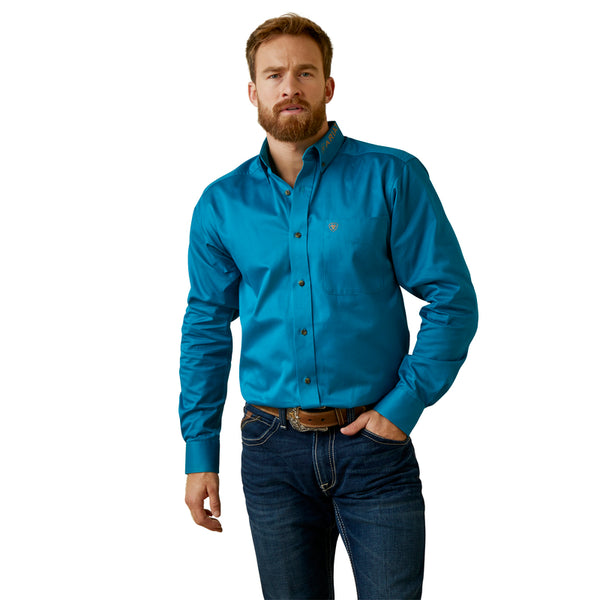 ARIAT MENS TEAM LOGO TWILL FITTED SHIRT 10045026
