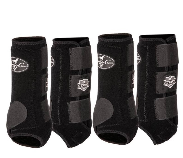 Professionals Choice Strike SMB 4 Pack Protective Splint Boots ( FREE Ballistic Overreach Bell Boots ) (M)