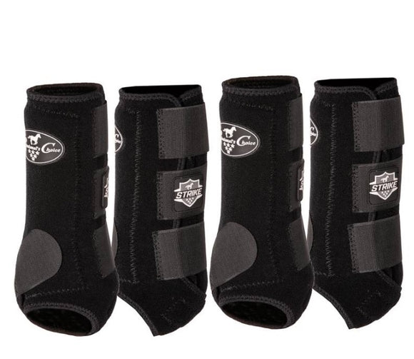 Professionals Choice Strike SMB 4 Pack Protective Splint Boots ( FREE Ballistic Overreach Bell Boots ) (L)