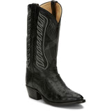 Tony Lama Men's Mccandles Black Full Quill Ostrich Round Toe Exotic Western Boots 8255 " 8 EE"