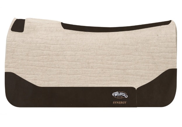 Weaver Leather Synergy Natural Merino Wool Felt Saddle Pad Free Braided Rope Halter with 10' Lead