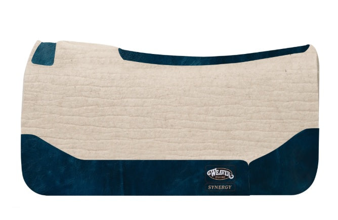 Weaver Leather Synergy Natural Merino Wool Felt Saddle Pad Free Braided Rope Halter with 10' Lead