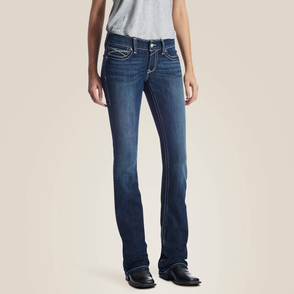 ARIAT  Women's R.E.A.L Low Rise Rosy Whipstitch Boot Cut Jean 10018351