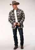 Roper Mens Tan 100% Cotton Sherpa Flannel Plaid 03-097-0119-3694 TA