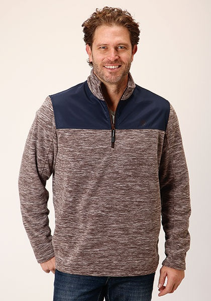 ROPER MEN'S MICRO FLEECE 1/4 ZIP WESTERN JACKET 03-097-0692-6164 BR