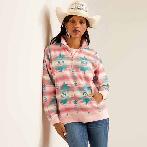 ARIAT WOMEN'S RANGER 1/2 ZIP SWEATSHIRT - TIFFANY PRINT - 10048636