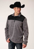 Roper Mens Heather Grey Polyester Micro Fleece Jacket 03-097-0692-6149 GY