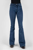 Stetson Western Jeans Womens Flare Self Tie Blue 11-054-0921-2415 BU