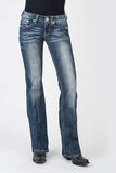 Stetson Womens Blue Cotton Blend 816 Plain Back Jeans 11-054-0816-0385 BU