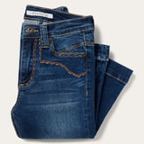 Stetson Womens 921 High Waist Flare Fit Blue Cotton Blend Jeans  11-054-0921-2407 BU