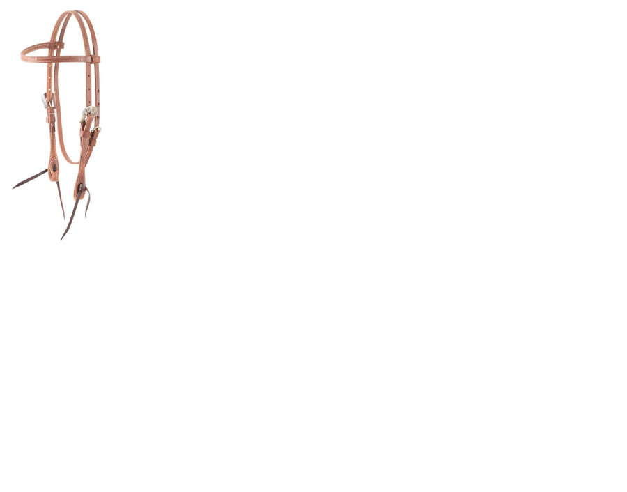 MARTIN SADDLERY BROWBAND HARNESS HEADSTALL WITH DEADWOOD BUCKLE LATIGO TIES