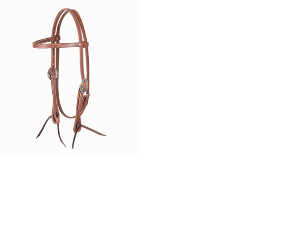MARTIN SADDLERY BROWBAND HARNESS HEADSTALL WITH CANYON BUCKLE LATIGO TIES