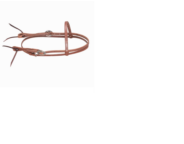 MARTIN SADDLERY BROWBAND HARNESS HEADSTALL WITH CANYON BUCKLE LATIGO TIES