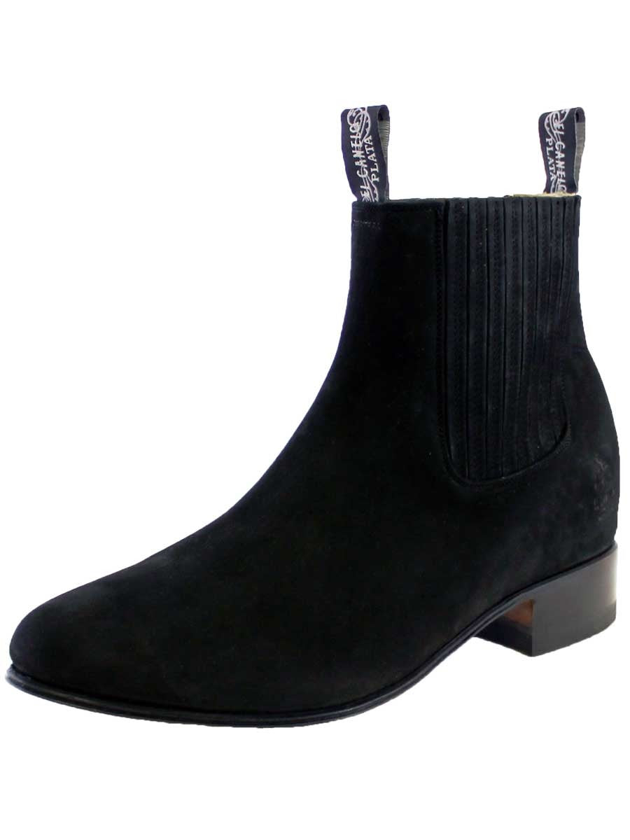 BOTIN EL CANELO CHARRO PIEL BOVINO NOBUCK NEGRO