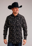 Stetson Western Shirt Men Long Sleeve Conversation 11-001-0425-6033 BL