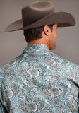 Stetson Western Shirt Mens L/S Paisley Blue 11-001-0425-4005 BU