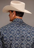 Stetson Mens Bandana Medallion Western Shirt Blue 11-001-0425-4011 BU