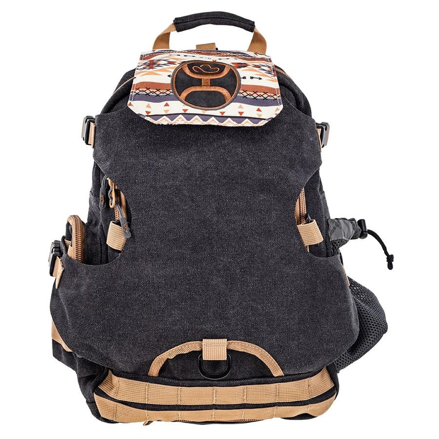 HOOEY  "MULE" CHARCOAL/TAN W/AZTEC ACCENTS HOOEY BACKPACK
