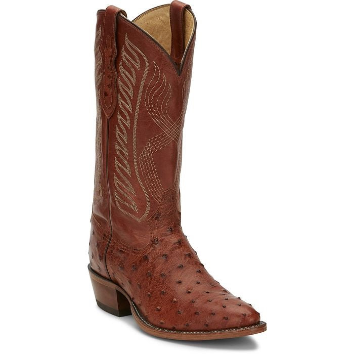 Tony Lama Mens McCandles Brandy Full Quill Ostrich Cowboy Boots